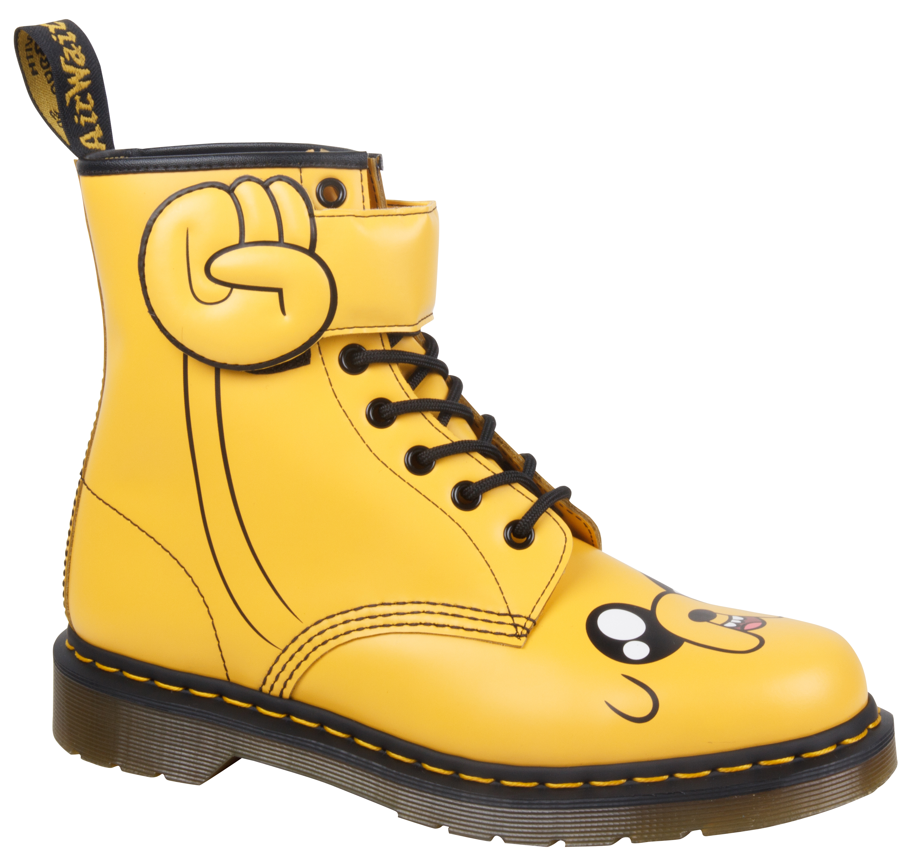 16683700_ADULTS_ADVENTURE TIME_JAKE BOOT_8 EYE STRAP BOOT_YELLOW SMOOTH+SYNTHETIC PU