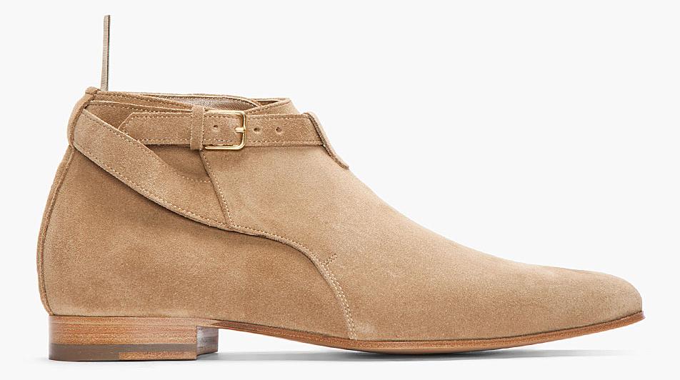 Lust Have | Saint Laurent Beige Suede Strappy Boot