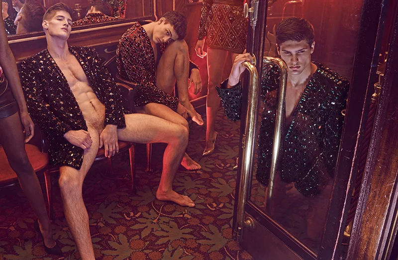 Editorial | ‘A Sexy Night Out With the Balmain Army’ Têtu Magazine March 2015 by Mariano Vivanco