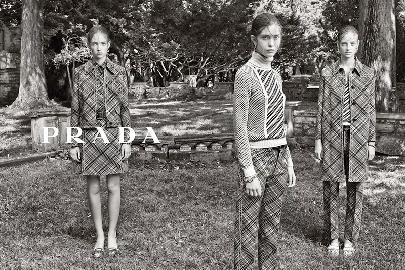 Ad Campaign | Prada Resort 2015 ft. Adrienne Juliger, Ine Neefs and Moya Mardy by Steven Meisel